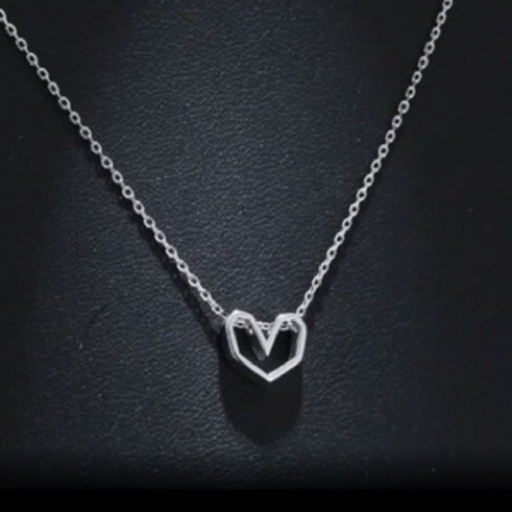 LAST 1- Sterling Silver (925) Open Heart Necklace - Picture 7 of 8